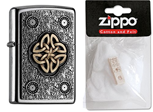 Zippo 15474 plus de repuesto de mechero de Celtic knot, de algodón, de la colección 2016, Número de Artículo, 2.004.750.2, Street de cromo Zippo 15474 plus de repuesto de mechero de Celtic knot, de algodón, de la colección 2016, Número de Artículo, 2.004.750.2, Street de cromo