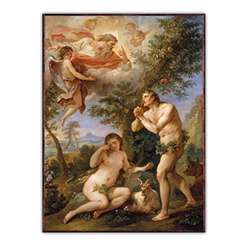 ZQXXX Peter Paul Rubens 《Reprensión de Adán y Eva》 arte lienzo pintura cartel e impresiones imagen decoración del hogar-60x80 cm sin marco