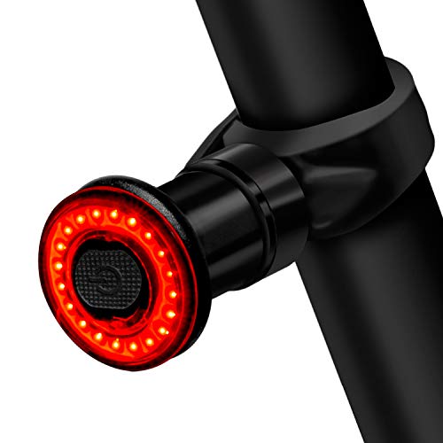 ZWOOS Luz Trasera Bicicleta, Luz traseras de Ciclismo LED Alto Brillo, Recargable por USB, Inducción de Freno Inteligente, 6 Modos, IPX6 Impermeable (Montado en tija de sillín)