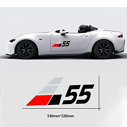 ZYHZJC Racing Sport 55 Style Car Door Side Sticker Decal Body para Mazda MX 5