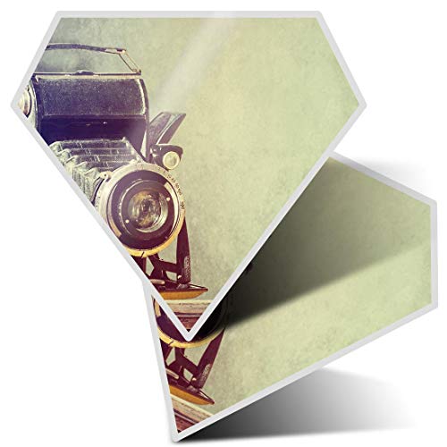 2 pegatinas de diamante de 7,5 cm – Vintage cámara fotografía foto retro divertido calcomanías para ordenadores portátiles, tabletas, equipaje, chatarra, neveras, regalo fresco #24384