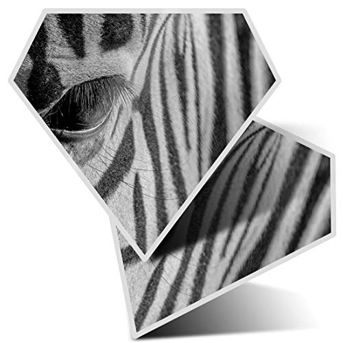 2 pegatinas de diamante de 7,5 cm – Zebra Close Up Art Wild Africa Fun calcomanías para ordenadores portátiles, tabletas, equipaje, chatarra, neveras, regalo fresco #14563