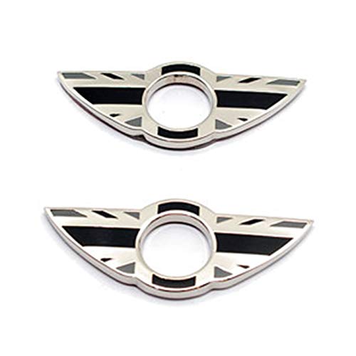 2 piezas de anillos de emblema de ala para cerradura de puerta, pomos de bloqueo de puerta, pegatinas compatibles con Mini Cooper R56 Hatchback R57 Covertible R58 Coupe R59 Roadster (Union Jack gris) 2 piezas de anillos de emblema de ala para cerradura de puerta, pomos de bloqueo de puerta, pegatinas compatibles con Mini Cooper R56 Hatchback R57 Covertible R58 Coupe R59 Roadster (Union Jack gris)