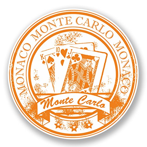 2 x 10 cm Mónaco Monte Carlo vinilo etiqueta de equipaje de viaje #5938 (10 cm x 10 cm)