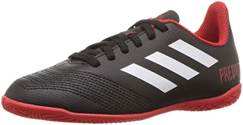 adidas Predator Tango 18.4 Indoor Soccer Shoe, Black/White/red, 2.5 M US Little Kid Unisex