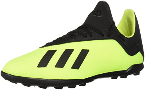 adidas Unisex X Tango 18.3 Turf Soccer Shoe, Black/Solar Yellow, 1.5 M US Little Kid
