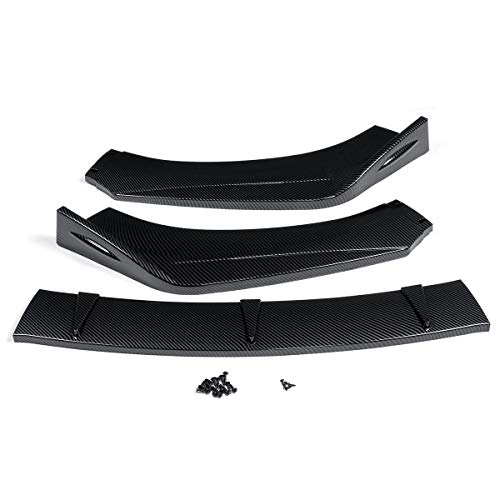 AIOFOGXC □ 3X Universal Car Frontal Bumper Splitter Difusor Spoiler/Fit for Mitsubishi Lancer/Fit for Evolution Eclipse/Fit for Toyota Corolla/Fit para Camry (Color : Black)