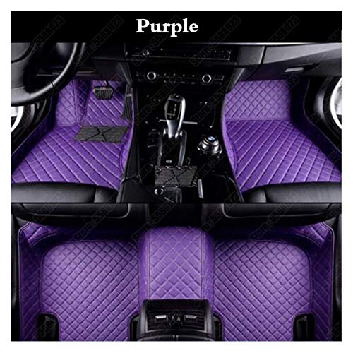 Alfombrillas de Coche Automóviles Mats Pie Compatible con Mini R50 R52 F55 F56 F57 One Cooper Plus Countryman R60 F60 R53 R56 R57 R58 Auto Sedan Carpet Cover Cuero (Color Name : Purple)