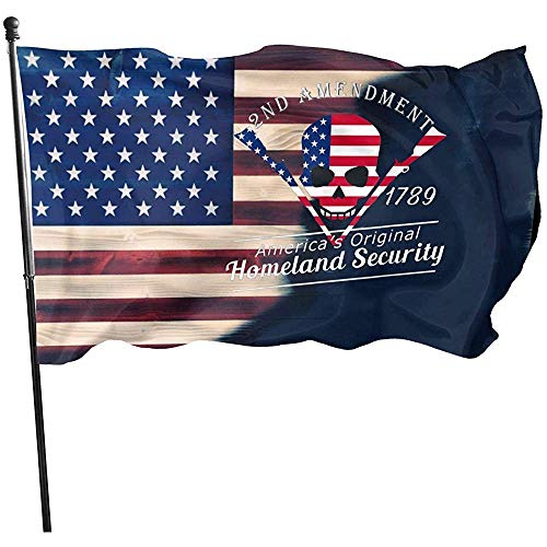 AmyNovelty House Yard Flags,2Da Enmienda - Bandera De Seguridad Nacional Original De Los Estados Unidos Banderas Elegantes De Jardín Al Aire Libre para Jardín 90X150CM