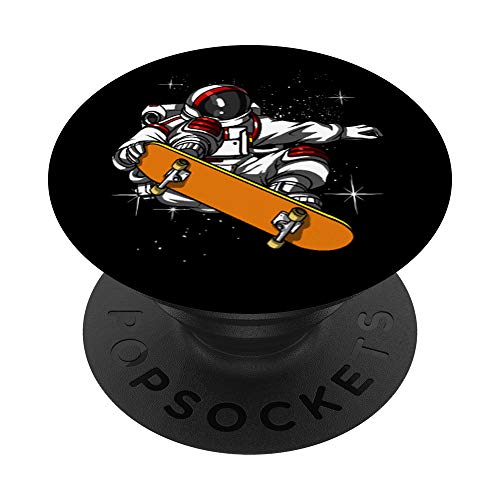 Astronauta Espacial Monopatín Skateboarder Cósmico Hombres PopSockets PopGrip: Agarre intercambiable para Teléfonos y Tabletas
