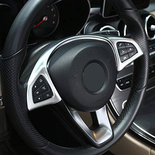 AUTO Pro Para Clase C W205 GLC X253 Clase E W213 2016 – 2018 plástico ABS para decoración del volante, cubierta interior del coche, color plateado mate
