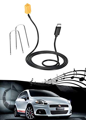 AUX Cable Adaptador Música Interfaz 3.5mm Aux-IN MP3 Entrada para Fiat Alfa Romeo 159 Lancia Mercedes Benz Smart 451, con Herramientas de Remoción