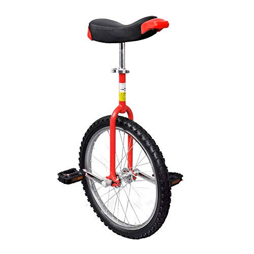 AYNEFY - Monociclo para adultos, monociclo deportivo, color rojo, ajustable, 20 pulgadas