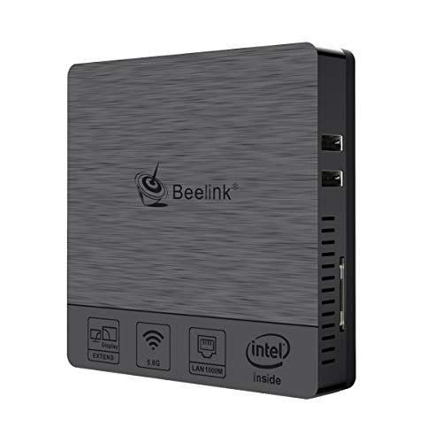 Beelink BT3 Pro II Mini PC Desktop Computer con Windows 10, Dual Screen Display with HDMI VGA Ports, Intel Atom X5-Z8350 Processor, 4GB+64GB, 2.4G/5.8G Dual-Band WiFi, 4K, BT 4.0, 1000Mbps LAN
