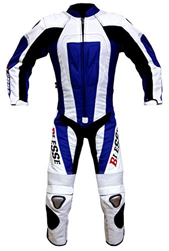 Biesse - Mono infantil para minimoto, hecho de piel y Cordura, profesional, con protecciones CE