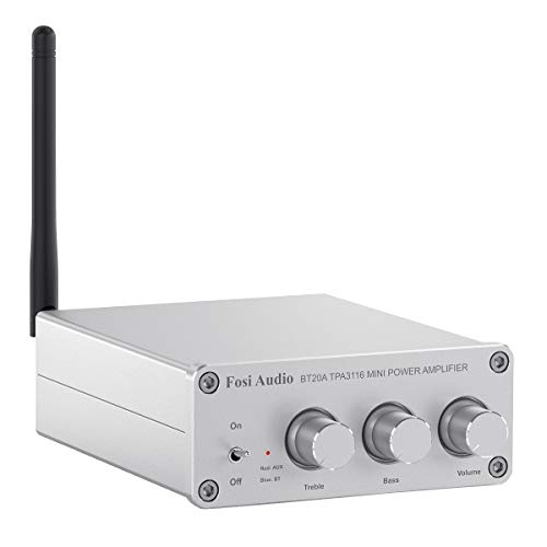 Bluetooth Amplificador, Fosi Audio BT20A - Receptor de Audio Estéreo de 2 Canales Hi-Res TPA3116 Class D Integrated Mini Amp 2.0CH para Altavoces Pasivos 100W x2 (Plata) Bluetooth Amplificador, Fosi Audio BT20A - Receptor de Audio Estéreo de 2 Canales Hi-Res TPA3116 Class D Integrated Mini Amp 2.0CH para Altavoces Pasivos 100W x2 (Plata)