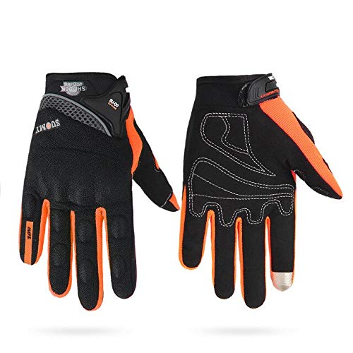 Bruce Dillon Guantes de Moto Guantes de Moto Impermeables a Prueba de Viento para Hombre Guantes de Moto con Pantalla táctil - SU-09 Orange XL