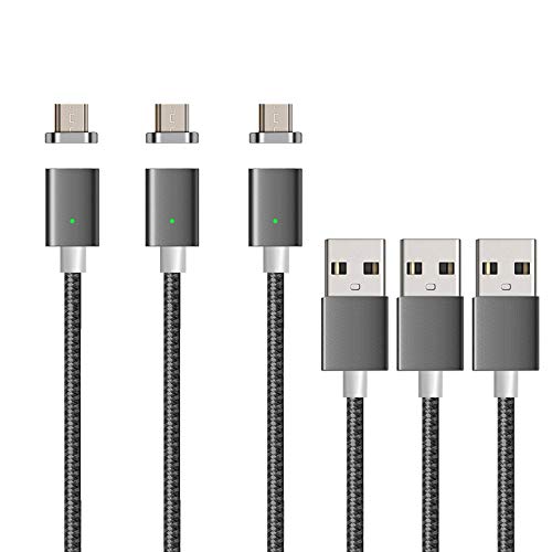 Cable de carga magnética y adaptador, de NetDot, de 3ª generación, con 1 conector iOS y otro micro USB, compatible con smartphones Android e iPhone