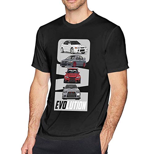 Camiseta de algodón para Adultos para Hombres, jóvenes y Adultos Lancer EVO Mitsubishi JDM Man'S Fashion Cotton T-Shirt