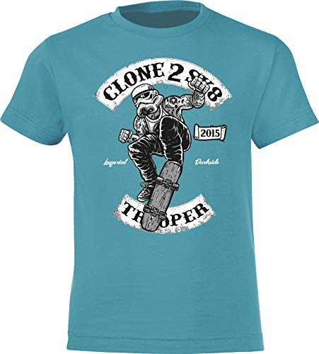 Camiseta: Skate Trooper - Monopatín - T-Shirt para jóvenes Skaters - Regalo Niños Niño Niña - Skateboard Deporte Pijama Outdoor - Cumpleaños Navidad Mono Patinar (110/116)