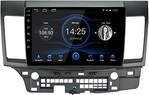 Coche Estéreo Auto Audio Player Doble Din FM Radio Android 10.1 Sat Nav LCD Monitor De Pantalla Táctil De 10 Pulgadas Navegación GPS Compatible Para Mitsubishi Ralliart Lancer,8 core 4G+WiFi 4+64GB