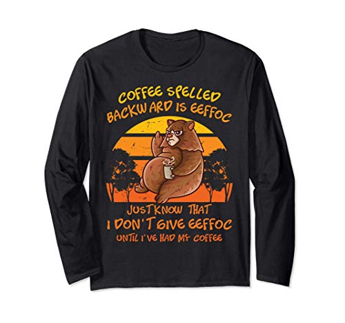 Coffee Spelled Backwards Is Eeffoc Funny Grizzly Bear Manga Larga Coffee Spelled Backwards Is Eeffoc Funny Grizzly Bear Manga Larga
