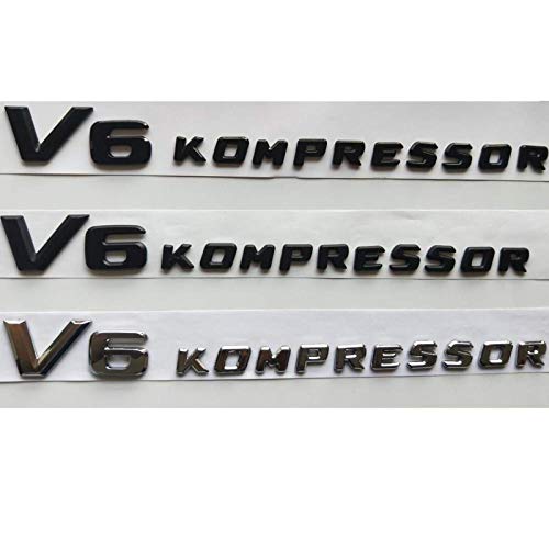 Cromo/mate negro/negro brillante V6 compresor letras emblema emblema adhesivo para Mercedes Benz AMG V6 COMPRESSOR (Shiny Plata, Compresor V6) Cromo/mate negro/negro brillante V6 compresor letras emblema emblema adhesivo para Mercedes Benz AMG V6 COMPRESSOR (Shiny Plata, Compresor V6)