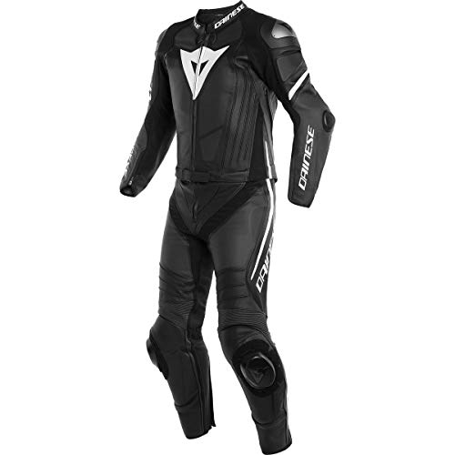 Dainese 1513462_22A_50 - Mono de piel (mate, talla 50), color negro y blanco