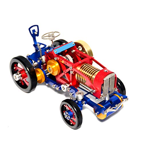 deguojilvxingshe Modelo de motor de metal con soplete de vacío, modelo minitractor alimentado por vapor.