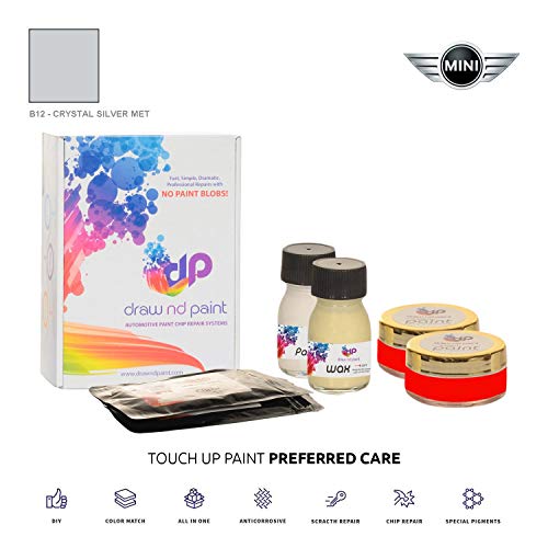 DrawndPaint for/Mini Cooper D Paceman All4 / Crystal Silver Met - B12 / Touch-UP Paint System Exact-Match/Preferred Care
