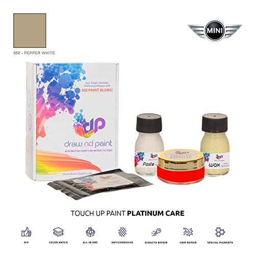DrawndPaint for/Mini Cooper SD Cabrio/Pepper White - 850 / Touch-UP Paint System Exact-Match/Platinum Care