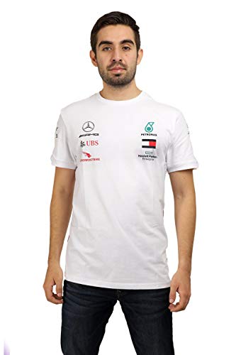Fuel For Fans Camiseta para Hombre Formula 1 Mercedes-AMG Petronas 2020, Color Blanco, S