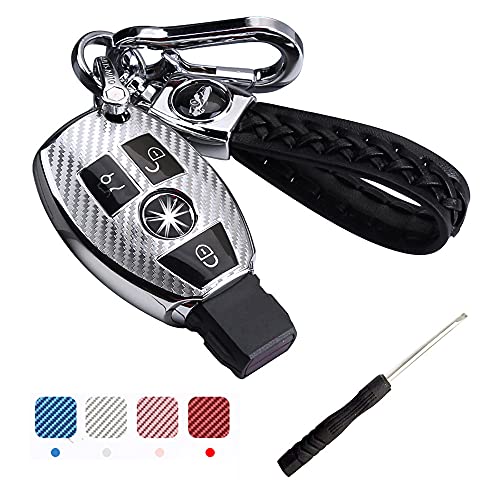 Funda para llave de coche con mando a distancia para Mercedes Benz A B C E S CLK AMG Clase C180 W164 W245 W209 W204 Carcasa de llave con llavero suave TPU Funda protectora de 3 botones