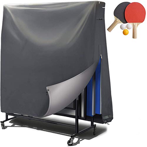 Funda protectora para mesa de ping pong-Revestimiento de PVC/costuras encoladas/aberturas de ventilación-Funda impermeable para tenis de mesa, resistente a los rayos UV y a la intemperie-185*165*70cm