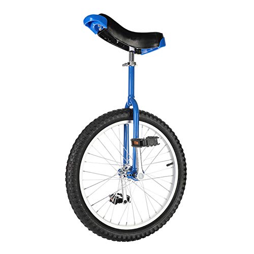 GAOYUY Monociclo, Asiento Extendido Ajustable Monociclo Freestyle 16/18/20 Pulgadas Bicicleta De Una Rueda Azul For Adultos Niños (Color : Blue, Size : 16 Inches)