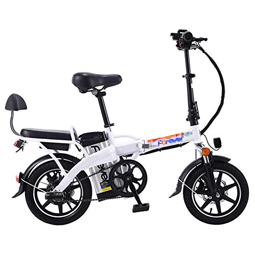 GJJSZ Bicicleta eléctrica Plegable con batería extraíble de Iones de Litio de 48V 10Ah,Bicicleta eléctrica de 14 Pulgadas con Motor de 350W y Cerradura antirrobo de batería