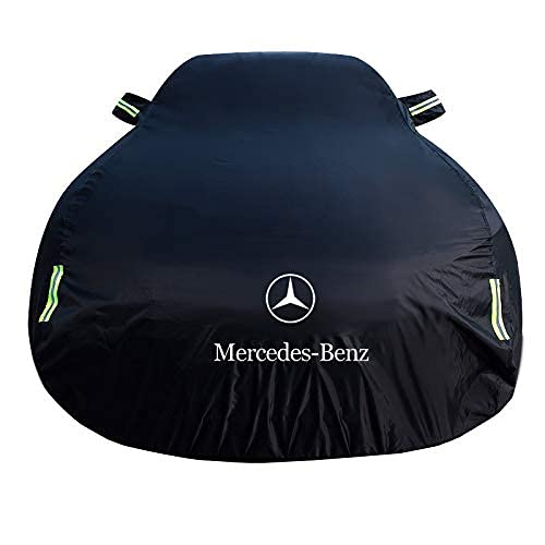 GYPPG Car Cover Compatible with Mercedes-Benz E220 TD CDI Cabrio, Outdoor Full Car Cover for All Weather Protection-Waterproof Windproof Snowproof UV Resistant with Reflective Strips, Color_Black