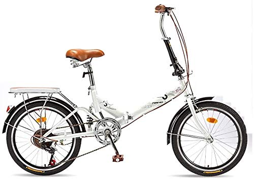 HFFFHA 20in Plegable Mini - Bici con Frenos de Bicicletas Hombres y Mujeres Adultos, Doble Freno de Disco de Alta de Acero al Carbono de Bicicletas Velocidades Bicicletas de montaña (Color : D)