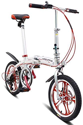 HFFFHA Marco Bicicleta Plegable de Peso Ligero Mini Ciudad Compacta de Bicicletas con el Sistema y Fibra de Carbono Ajustable Bicicleta Plegable