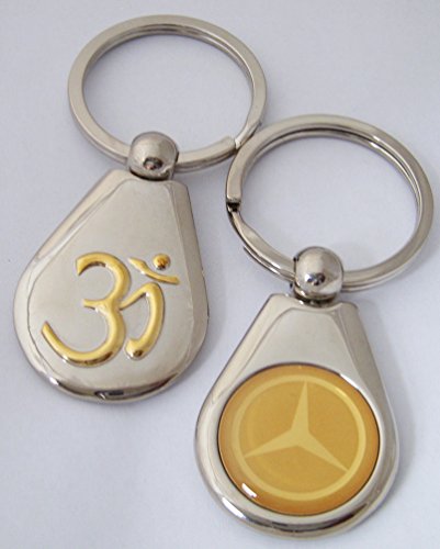 Hindú Om emblema con Mercedez Benz clave Anillo Hindú Om emblema con Mercedez Benz clave Anillo