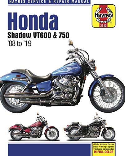 Honda Shadow Vt600 & 750 - '88 to '19: - Model History - Pre-Ride Checks - Wiring Diagrams - Tools and Workshop Tips (Haynes Service & Repair Manual)