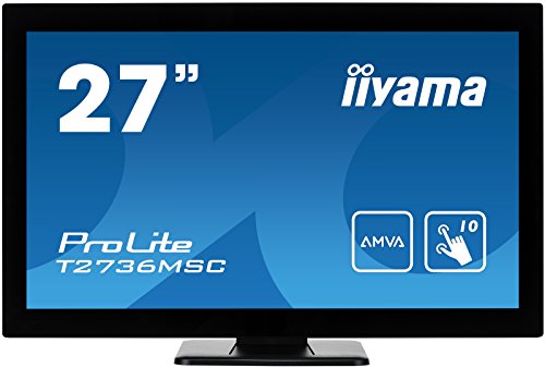 iiyama T2736MSC-B1 Monitor Táctil AMVA LED 68.6 cm, 27 pulgadas, Full-HD Multitáctil Capacitivo de 10 puntos (VGA, HDMI, USB 3.0), Negro Mate