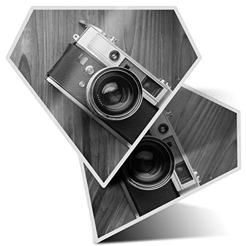 Impresionante pegatinas de diamante de 7,5 cm BW – Vintage fotografía cámara divertida calcomanías para laptops, tabletas, equipaje, libros de chatarra, neveras, regalo genial #36451