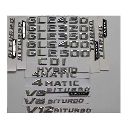 Insignia de plástico cromado con letras traseras para Mercedes Benz GLE250 GLE350 GLE400 GLE450 GLE500 GLE550 CDI 4MATIC (Small-4MATIC, cromo?)