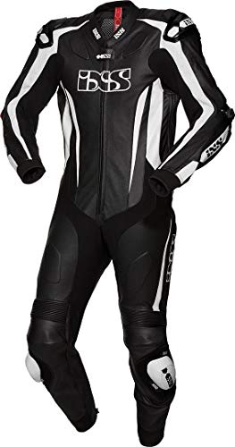 IXS Mono de piel para motocicleta X-Sport RS-1000, 1 pieza, negro/blanco, talla 48
