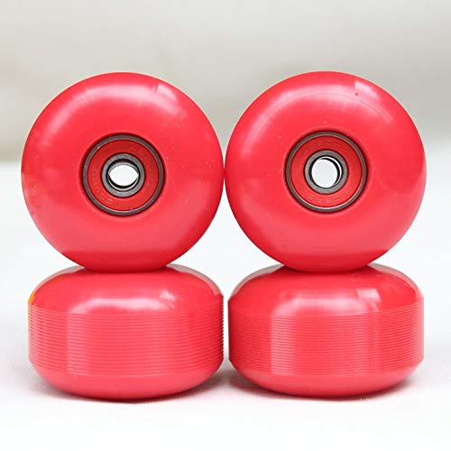 KangFang-Ge, 2019, 4 ruedas de monopatín de poliuretano y 8 rodamientos negros, 52 mm x 30 mm, ruedas 100 A, alta densidad, rojo