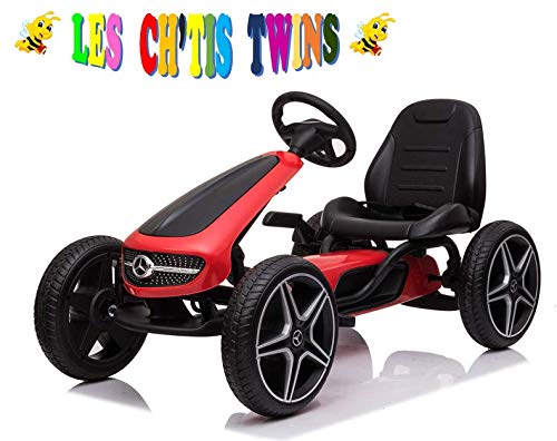 Kart a pedal Mercedes Benz, color rojo, para niños de 3 a 8 años, con pedales para niños de 3 a 8 años, licencia de Mercedes-Benz