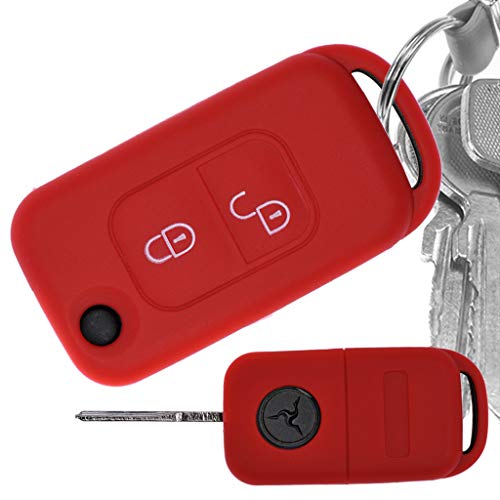 Key Soft Case Cover Funda Protectora Llave del Coche Mercedes Benz SLK Clase A R170 W168 Botón Plegable 2 Botones Control Remoto/Color: Rojo