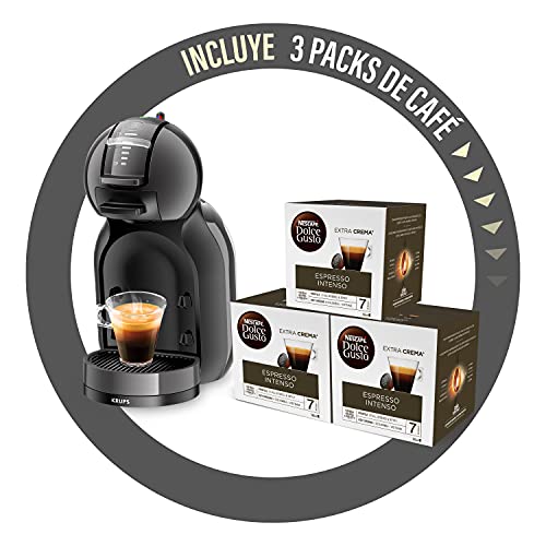 Krups Mini Me - Cafetera automática de sistema de cápsulas con 3 cajas de café, Thermoblock, Play&Select 35 variedades de bebidas, color negro