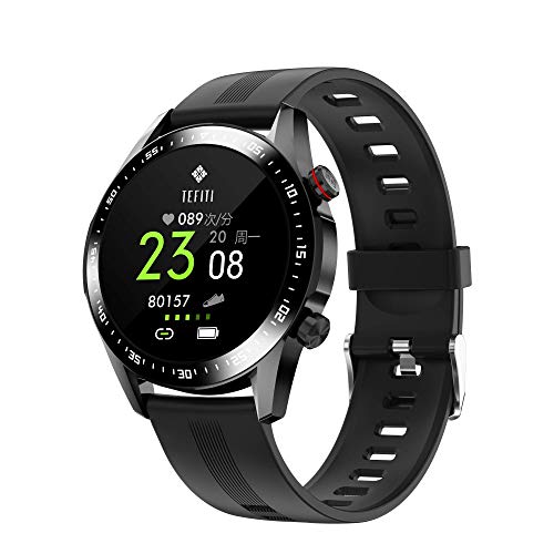 KUCE Reloj inteligente para hombre, rastreador de fitness de 1,28 pulgadas, pantalla táctil completa, Bluetooth, impermeable, GPS, reloj deportivo, pulsómetro, podómetro, monitor de sueño, cronómetro